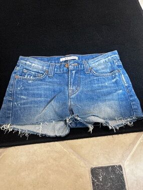 J Brand Faded Blue Distressed Denim Cutoff Shorts